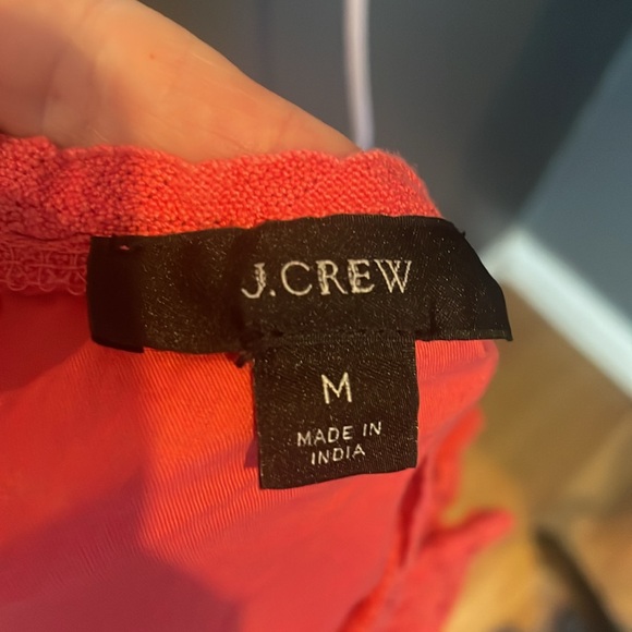 J. Crew coral/orange ruffle, eyelet top - Picture 7 of 7